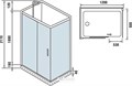 Душевая кабина WeltWasser WW500 Laine 1211 120x90 10000003274 профиль хром, стекло прозрачное 10000003274