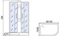 Душевая кабина Мономах 100x80 L профиль хром стекло с рисунком (10000005773) 10000005773