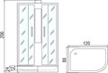 Душевая кабина Мономах 120x80 L профиль хром стекло с рисунком (10000005811) 10000005811