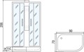 Душевая кабина Мономах 90x70 L профиль хром стекло с рисунком (10000005803) 10000005803