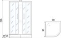 Душевая кабина Мономах 90x90 профиль хром стекло с рисунком (10000005771) 10000005771