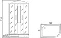 Душевая кабина Мономах 120x90 L профиль хром стекло с рисунком (10000005827) 10000005827
