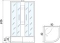 Душевая кабина Мономах 80x80 профиль хром стекло с рисунком (10000005786) 10000005786