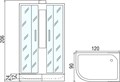 Душевая кабина Мономах 120x90 R профиль хром стекло с рисунком (10000005814) 10000005814