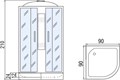 Душевая кабина Мономах 90x90 профиль хром стекло с рисунком (10000005772) 10000005772