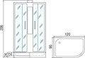 Душевая кабина Мономах 120x90 L профиль хром стекло с рисунком (10000005813) 10000005813