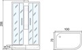 Душевая кабина Мономах 100x70 L профиль хром стекло с рисунком (10000005807) 10000005807
