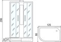Душевая кабина Мономах 120x80 R профиль хром стекло с рисунком (10000005812) 10000005812