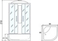 Душевая кабина Мономах 90x90 профиль хром стекло с рисунком (10000005760) 10000005760