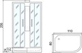 Душевая кабина Мономах 110x80 L профиль хром стекло с рисунком (10000005809) 10000005809