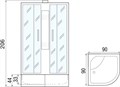 Душевая кабина Мономах 90x90 профиль хром стекло с рисунком (10000005759) 10000005759