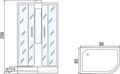 Душевая кабина Мономах 90x80 L профиль хром стекло с рисунком (10000005805) 10000005805