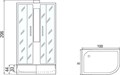Душевая кабина Мономах 100x80 L профиль хром стекло с рисунком (10000005829) 10000005829