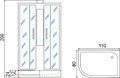 Душевая кабина Мономах 110x80 R профиль хром стекло с рисунком (10000005810) 10000005810