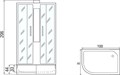 Душевая кабина Мономах 100x80 R профиль хром стекло с рисунком (10000005830) 10000005830