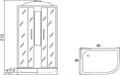 Душевая кабина Мономах 90x80 L профиль хром стекло с рисунком (10000005817) 10000005817