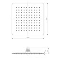 Лейка душевая верхняя, квадратная, 250х250мм, черный, LM, LM9487BL LM9487BL