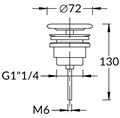 Донный клапан с керамической крышкой, белый матовый KMUNDR07MWH1
