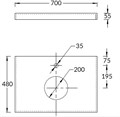 Столешница из керамогранита Риальто 70x48, бежевая CN70.SG560420R