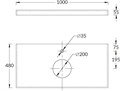 Столешница из керамогранита Роверелла 100x48, темно-серая CN100.DL501320R