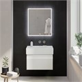 Зеркало Tecno/Текно c LED 70 с подсветкой, с функцией антизапотевание, белый глянцевый TE.mi.70