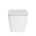 Унитаз Cubo/Кубо подвесной безободковый с крепежом и сиденьем, белый глянцевый CU.wc.02