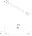 Фиксатор для стеклянной шторки Vetro/Ветро, 25 см, матовый черный VE.FB250.BSD.BLK.M