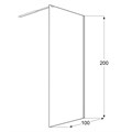 Душевая перегородка Loranto Walk-in 100х200 CS-Z02C-100 профиль хром CS-Z02C-100