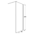 Душевая перегородка Loranto Walk-in CS-Z02G-90 профиль брашированное золото CS-Z02G-90
