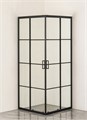 Душевое ограждение Loranto 90x90x190 раздвижная дверь, прозрачное стекло "Лофт клетка" 6 мм, профиль черный матовый (CS-211F-90) CS-211F-90
