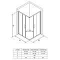 Душевое ограждение Loranto 90x90x190 раздвижная дверь, прозрачное стекло "Лофт клетка" 6 мм, профиль черный матовый (CS-211F-90) CS-211F-90
