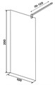 Душевая перегородка Loranto Walk-in 100x200 регулируемый кронштейн 70-100 мм, прозрачное стекло 8 мм, профиль черный матовый (CS-W04B-100) CS-W04B-100