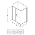 Душевое ограждение Loranto 120x80x190 раздвижная дверь, универсальная, прозрачное стекло 6 мм, профиль серый матовый (CS-AB02GG-128) CS-AB02GG-128