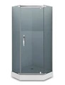 Душевое ограждение Loranto NEO 100x100x200 серое закаленное стекло 8 мм, Easy clean, профиль серебро, без поддона (CS-22112-100) CS-22112-100