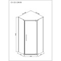 Душевое ограждение Loranto NEO 100x100x200 серое закаленное стекло 8 мм, Easy clean, профиль серебро, без поддона (CS-22112-100) CS-22112-100