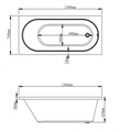 Ванна Runo акриловая Каскад 150см BSM-28 00-00005242