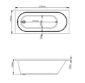 Ванна Runo акриловая Каскад 180см BSM-28 00-00005245