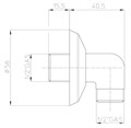 Подключение душевого шланга Bossini 1/2x1/2 M, отражатель, хром (V00011.030) V00011.030