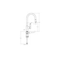 Смеситель высокий для кухни однорычажный с выдвижной лейкой и поворотным изливом KITCHEN 387901V2MC 387901V2MC