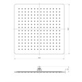 Лейка душевая верхняя, квадратная, 400х400мм, нерж. сталь., LM, LM9489S LM9489S