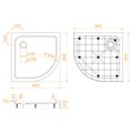 Душевой поддон с сифоном RGW SMC/R-C (900x900) 12350499-0101