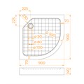 Душевой поддон полукруглый RGW SMC/R W Белый (900x900) 57350499-01