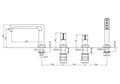 Смеситель на борт ванны BelBagno ФОРМАТ (UNO) UNO-BVD4-CRM UNO-BVD4-CRM
