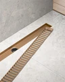 Душевой лоток TIMO Drain System 600 с вставкой "lines", розовое золото (DS230106/19) DS230106/19