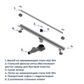 Душевой трап обрезной - SDR-50Gr - серый 76215060-11