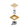 Душевой трап RGW SDR-10 квадратный, золото BRUSH, металлическая крышка, горизонтальный слив 79211000-06