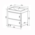 Комплект Azario Тумба Лотос 60/2 Н напольная с раковиной Монте 60 CS00081983 CS00081983