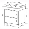 Комплект Azario Тумба Лотос 60/2 Н напольная с раковиной Монте 60 "AZ-MONTE 60" CS00106598 CS00106598