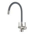 Comfort Смеситель для кухни, гиб.излив 228мм фильтр.воды, р/ОД, никель, LM, LM3075BN LM3075BN - фото 48901