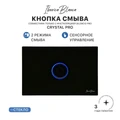 Клавиша комбинированного смыва IBERICA BLANCA CRYSTAL PRO (КРИСТАЛ ПРО) стекло, черный глянцевый (IB.B022PR1) IB.B022PR1